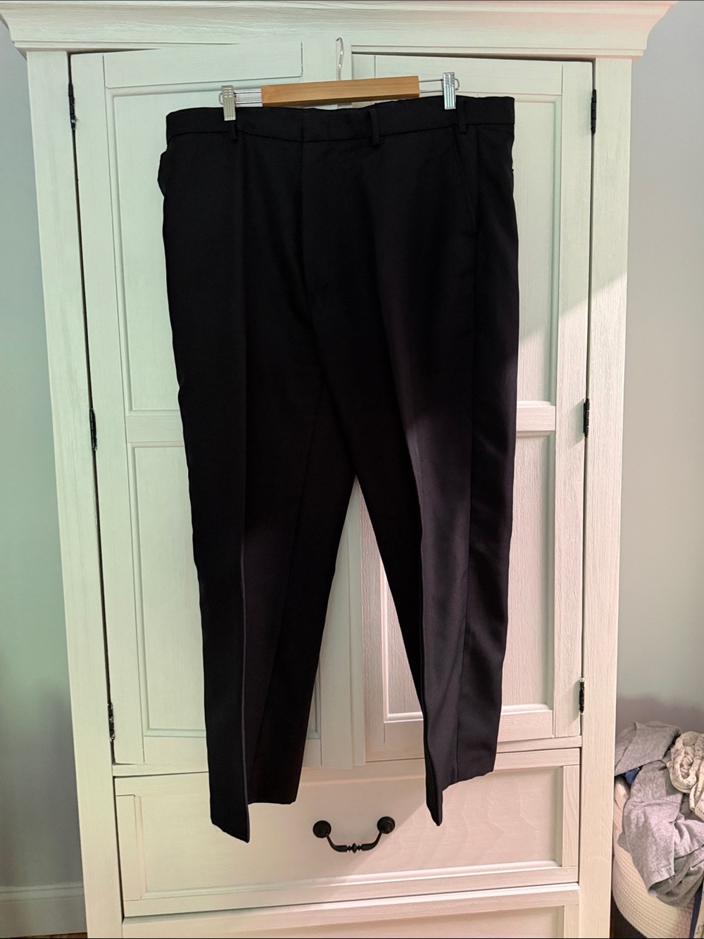Haband Black Pants with Burgundy Plaid Lining